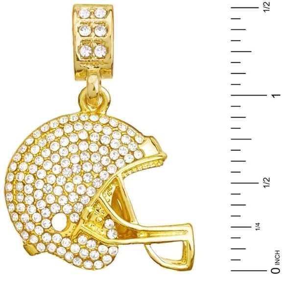 14K Gold Football Helmet Pendant: Sports Charm Necklace - Etsy 14K Gold Plated Football Helmet & Rope Chain New